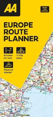 AA European Route Planner Map by | Paper Plus