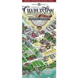 Charleston S.C Historic District Illustrated Map by Michael Karpovage ...