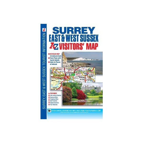 Surrey, East and West Sussex A-Z Visitors' Map -