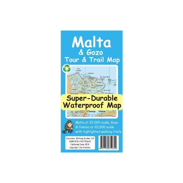 Malta and Gozo Tour and Trail Map -