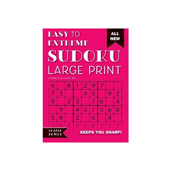 Easy to Extreme Sudoku Large Print (Pink) -