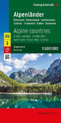 Alpine countries, Road map 1:500.000, by Freytag-Berndt | Paper Plus