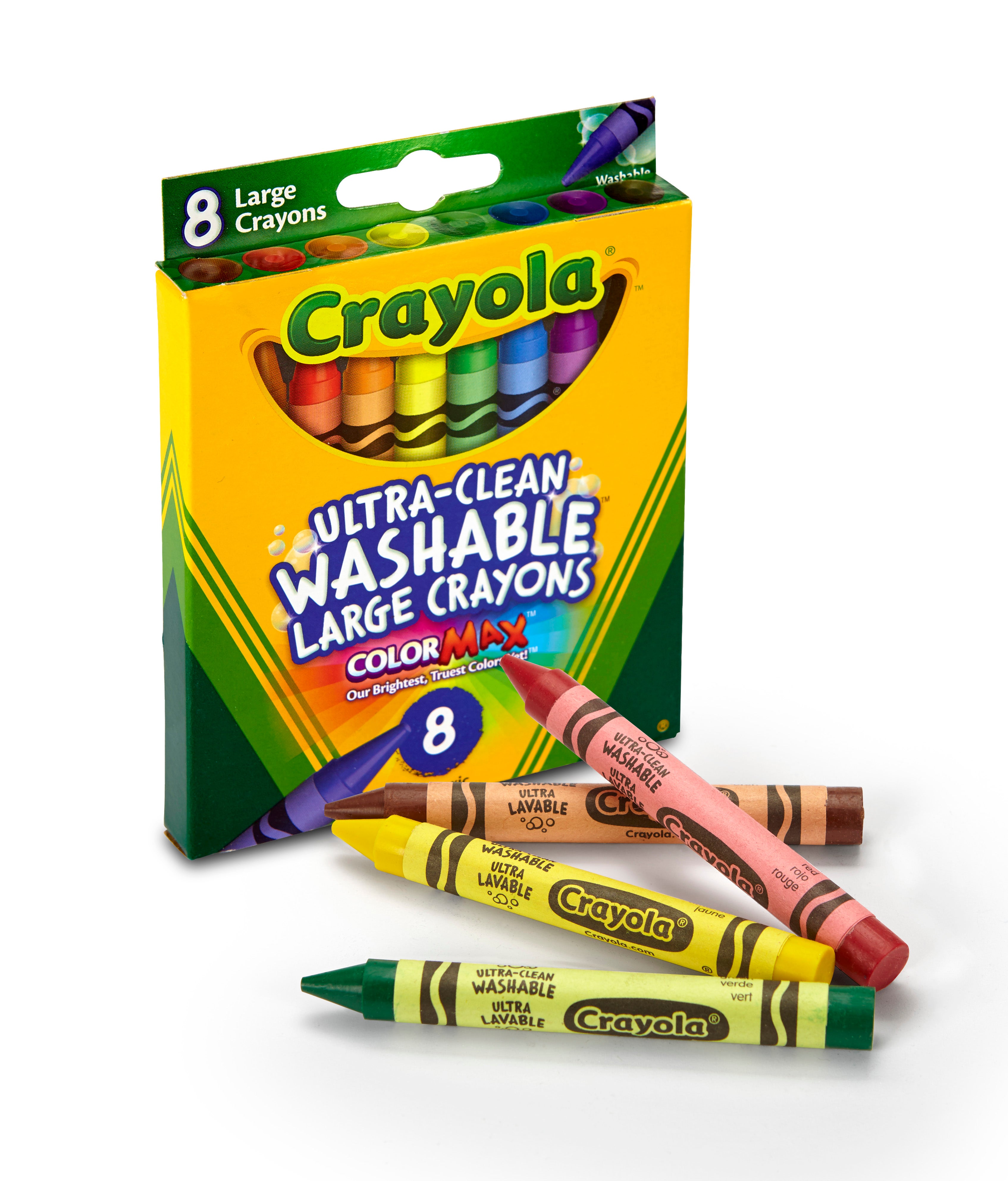 Crayola Washable Crayons Large 8 Pack Paper Plus