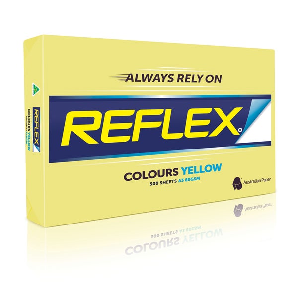 Reflex Colours 80gsm A4 Copy Paper Yellow 500 Sheets