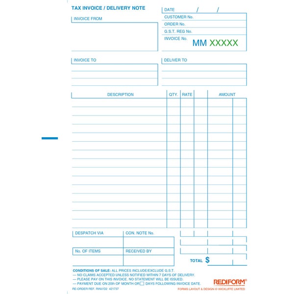 Rediform Account Book Invoice/Delivery Duplicate 50 Pages | Paper Plus