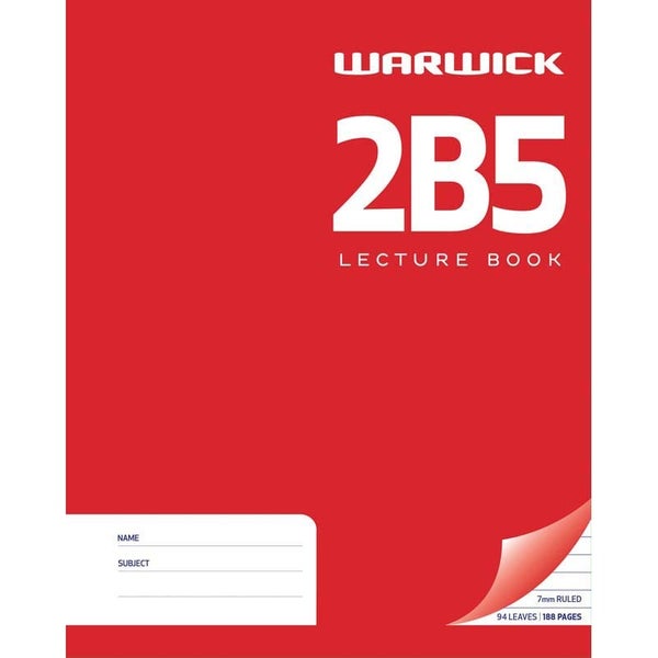 Warwick Lecture Book 2B5 94 Leaf Ruled 7mm 255x205mm -