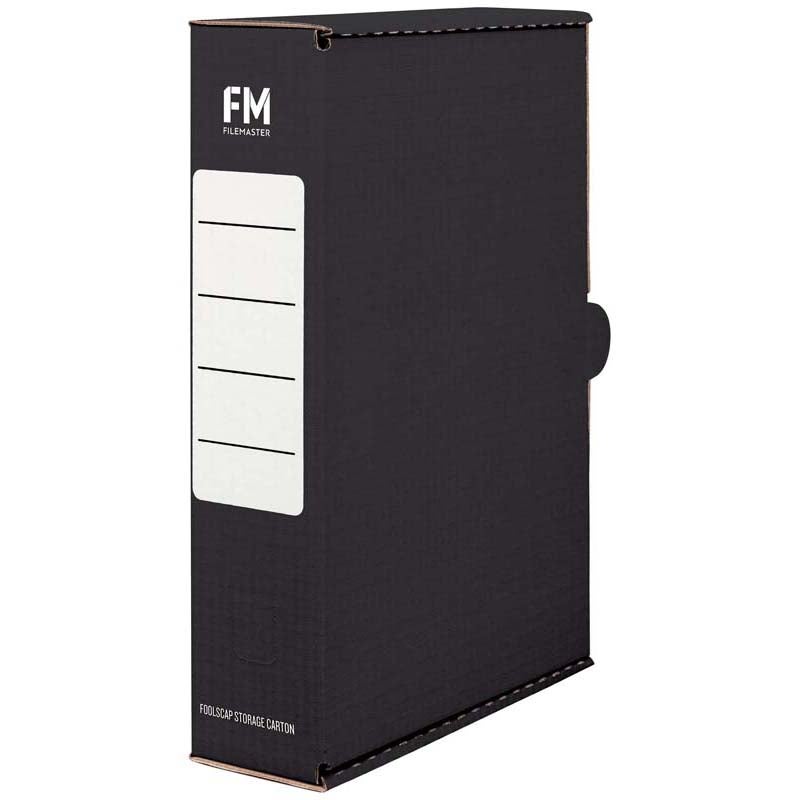 Filemaster Foolscap Storage Carton Black | Paper Plus