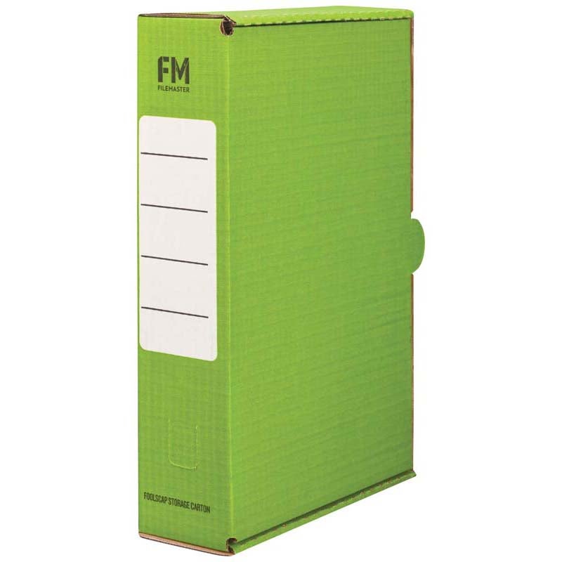 Filemaster Foolscap Storage Carton Green | Paper Plus