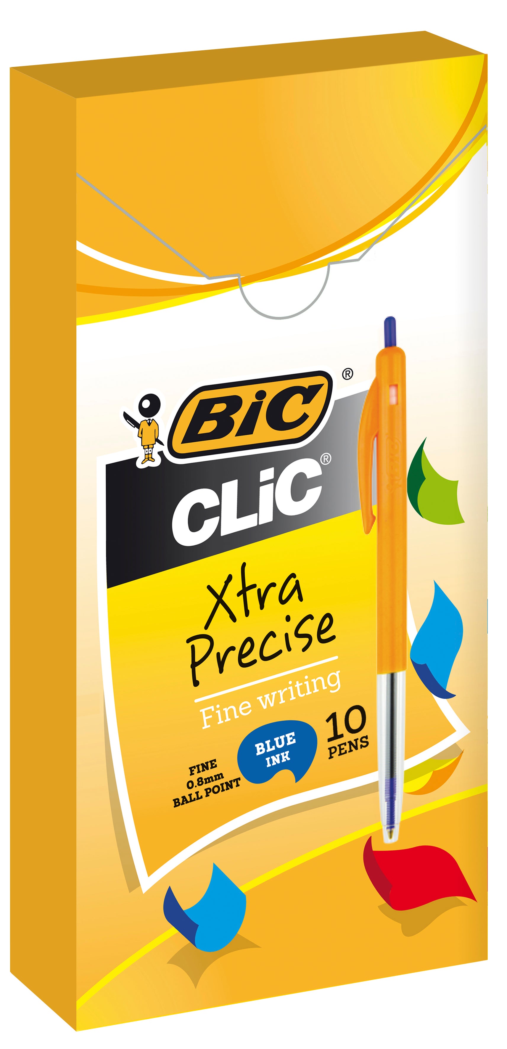 Bic Ballpoint Pen Fine Clic Blue Box 10 Paper Plus