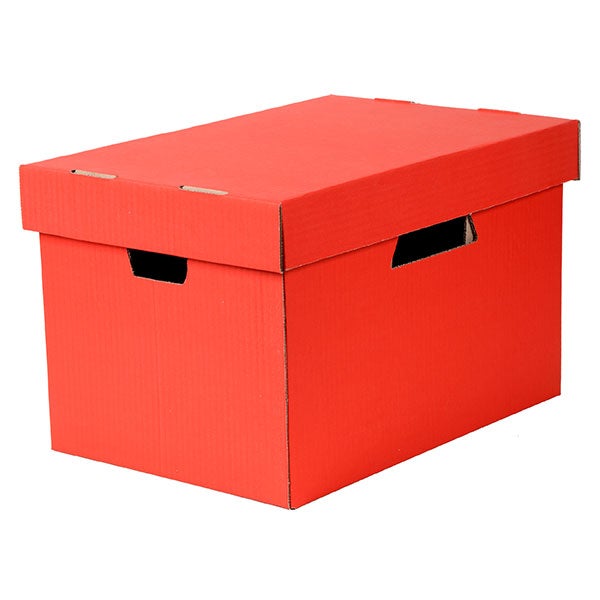 Esselte Archive Storage Box & Lid Red Paper Plus