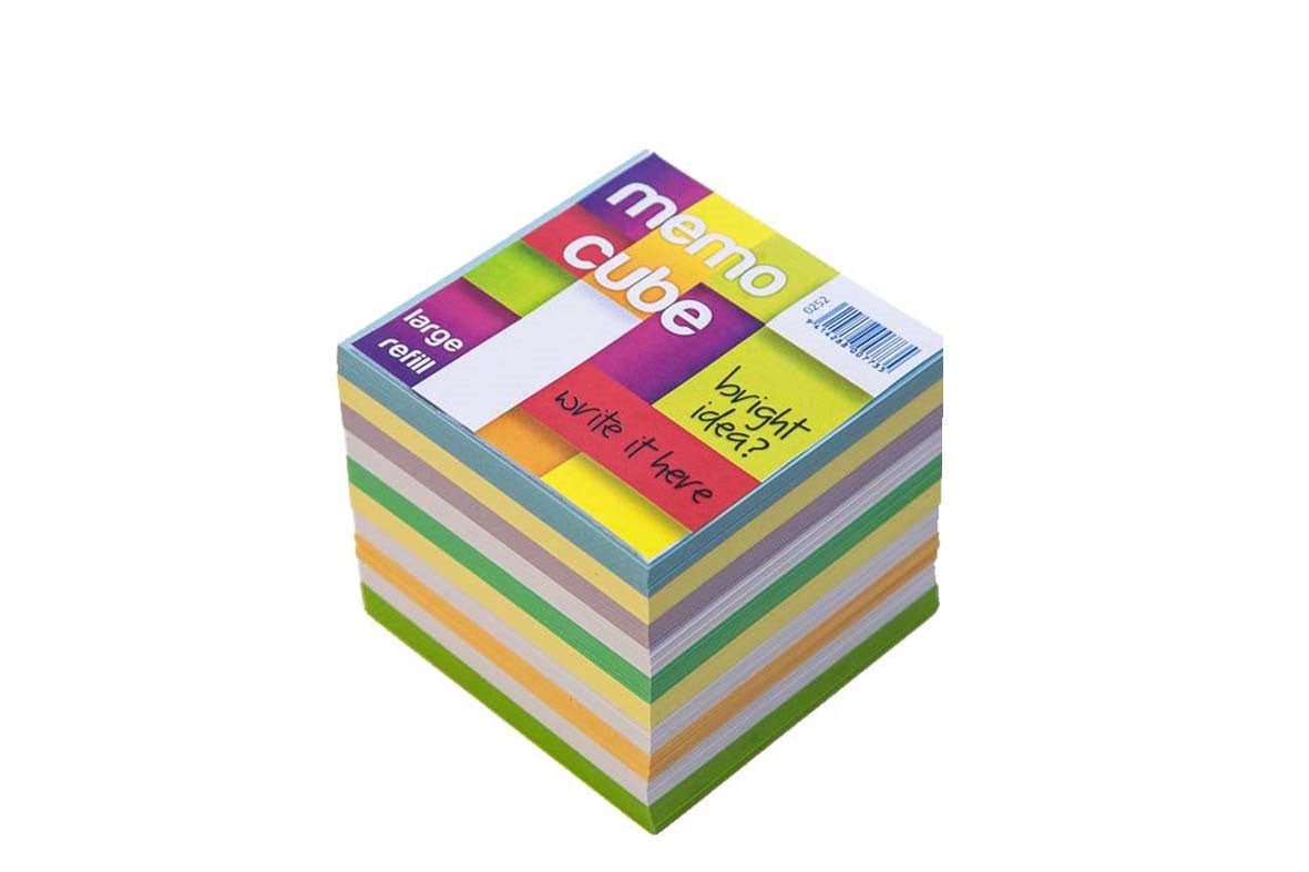 Memo Cube Large Refill Coloured Paper Plus