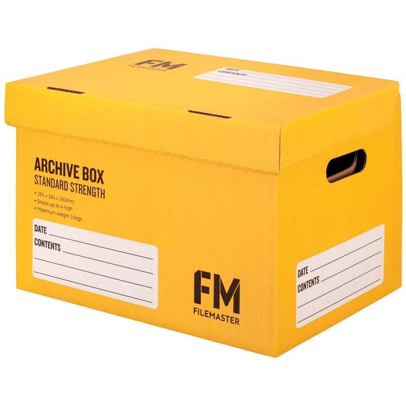 Filemaster Standard Strength Archive Box Yellow | Paper Plus