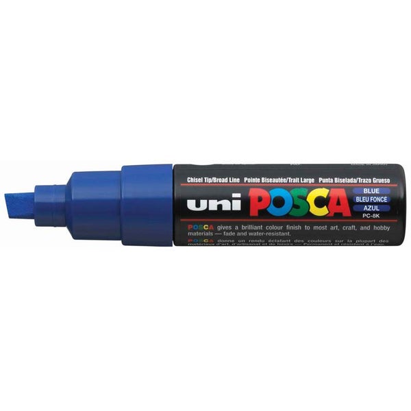 Uni Posca Marker 8.0mm Bold Chisel Blue PC-8K