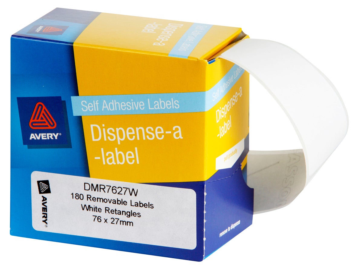 Avery Dispenser 180 Rectangle Labels 76x27mm