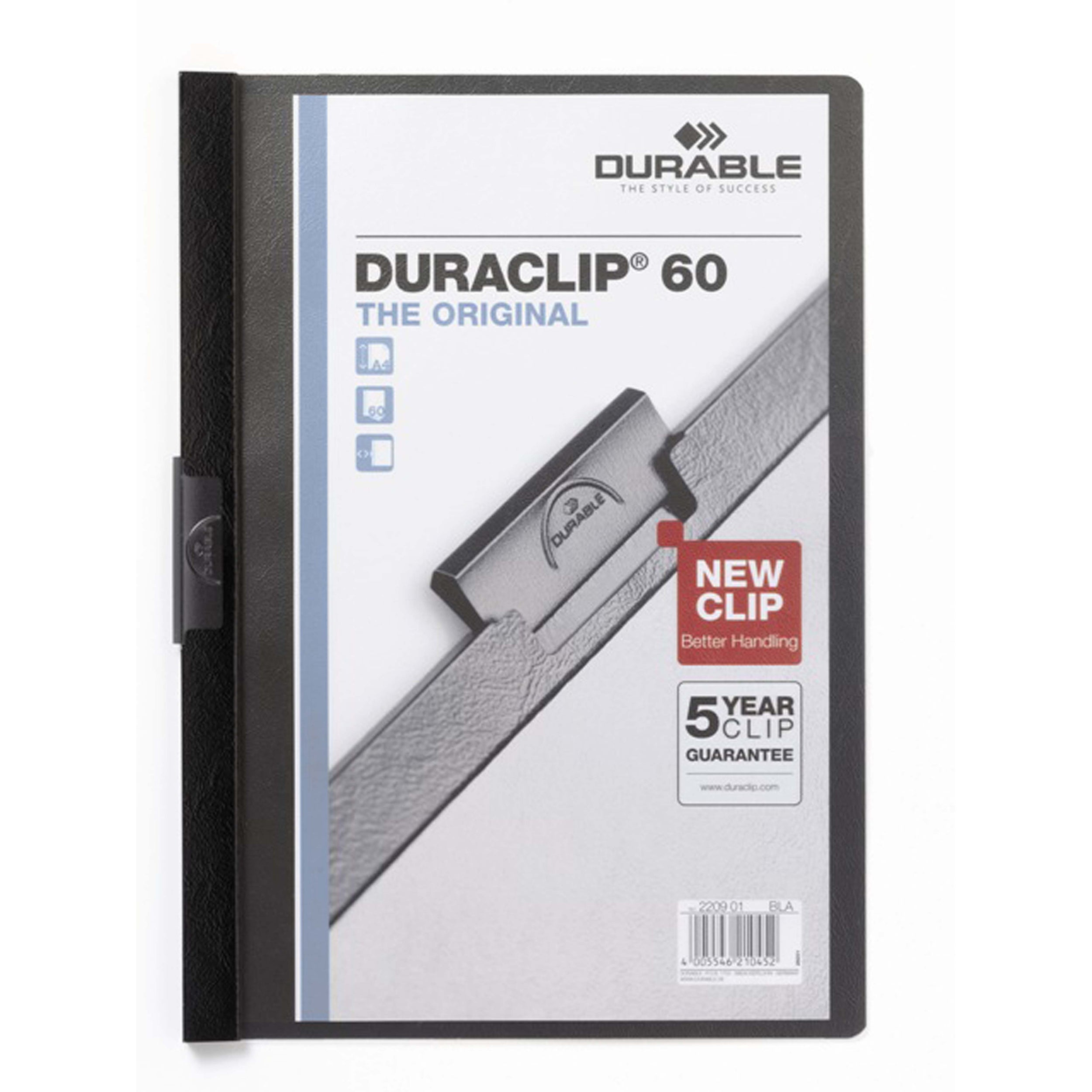 Durable Duraclip Document File A4 60 Sheet Black | Paper Plus