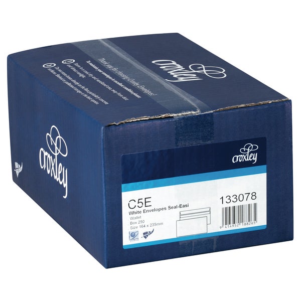 Croxley Envelopes C5E Seal Easi Non Window White Box 250 -