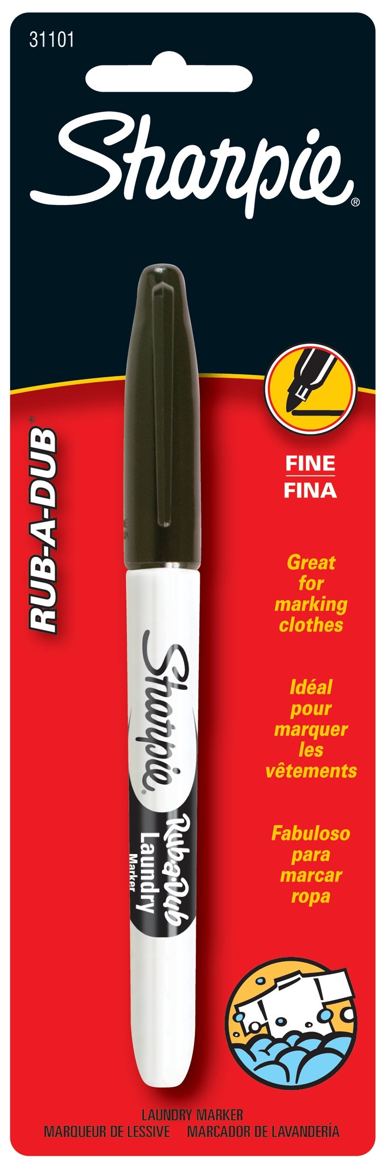 Sharpie Rub A Dub Laundry Marker Black Paper Plus