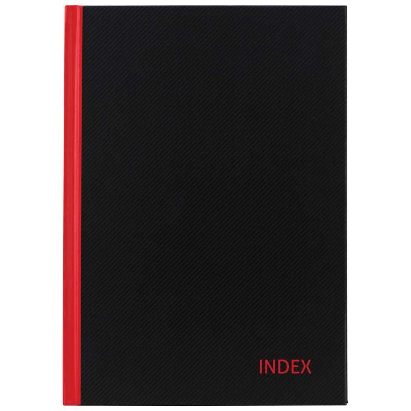 Milford Notebook Indexed Red & Black A6 100lf | Paper Plus