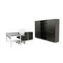 Cubit Desk 1500x800 Silver Frame Dark Oak -