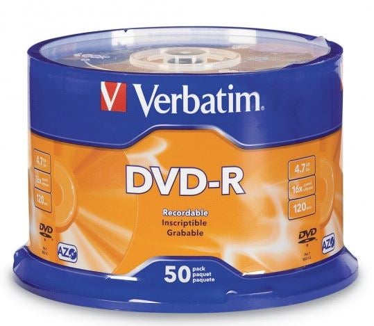 Verbatim DVD R 4.7GB 16x 50 Pack on Spindle Paper Plus