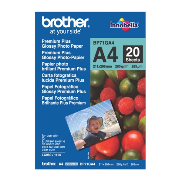 Brother Bp71ga4 Premium Glossy Photo Paper 260gsm Sheets Paper Plus