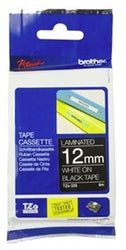 Brother P-Touch Tape TZE335 12mm White on Black