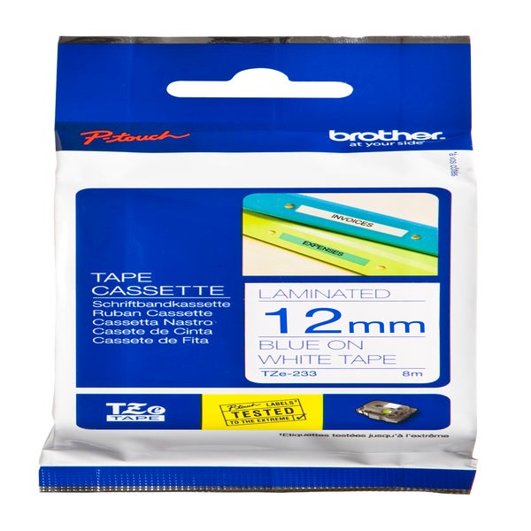 Brother P-Touch Tape TZE235 12mm Blue on White 8m -