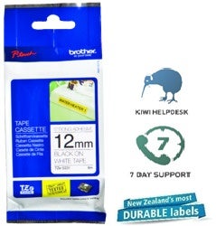 Brother P-Touch Tape TZES231 12mm Black On White Extra Strength