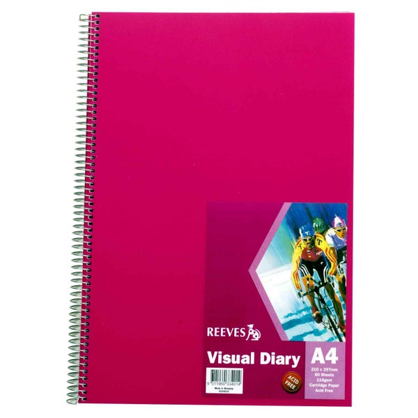 Reeves Visual Diary A4 110gsm 60 Sheet Pink -