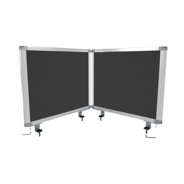 Boyd Visuals Desk Mounted Partition 450 x 1760mm Charcoal -
