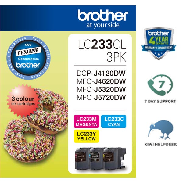 Brother LC233CL3PK Colour Ink Cartridge 3 Pack -
