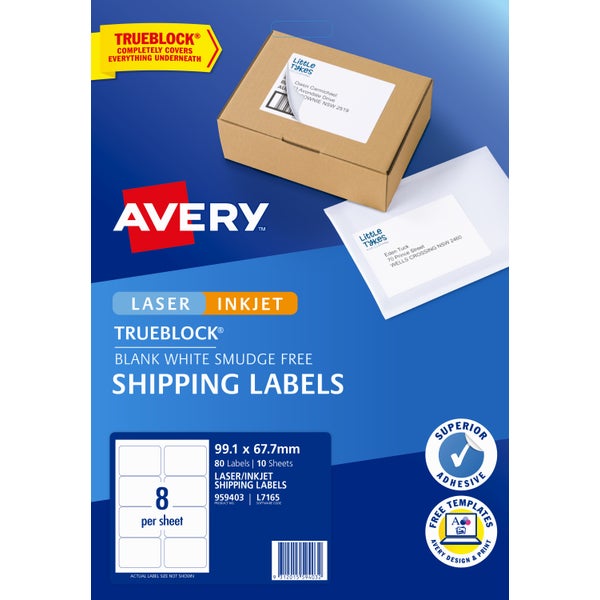 Avery Label L7165 Laser/Inkjet Shipping Label 99.1x67.7mm 10 Pack -