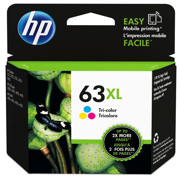 HP Ink Cartridge F6U63AA 63XL Tri-Colour High Capacity -