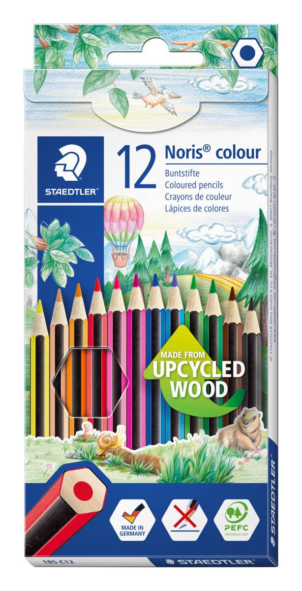 Staedtler Noris Coloured Pencils, 185, 12 Pack Paper Plus
