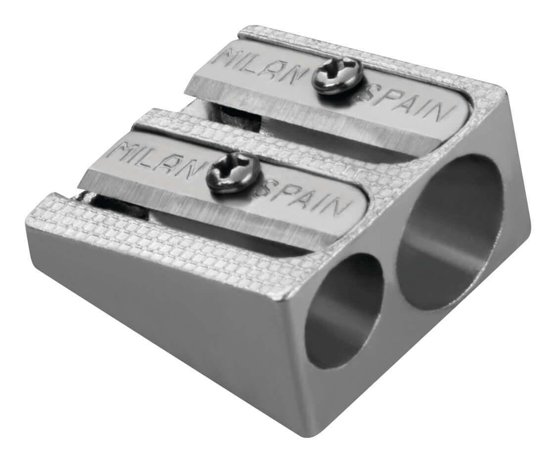 Milan Pencil Sharpener Aluminium Double Hole Paper Plus