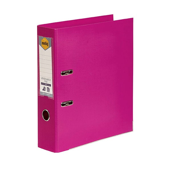 Marbig PE Lever Arch File A4 Pink -