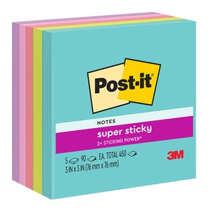Post-it Super Sticky Notes Supernova 76x76mm, 654, 5 pack