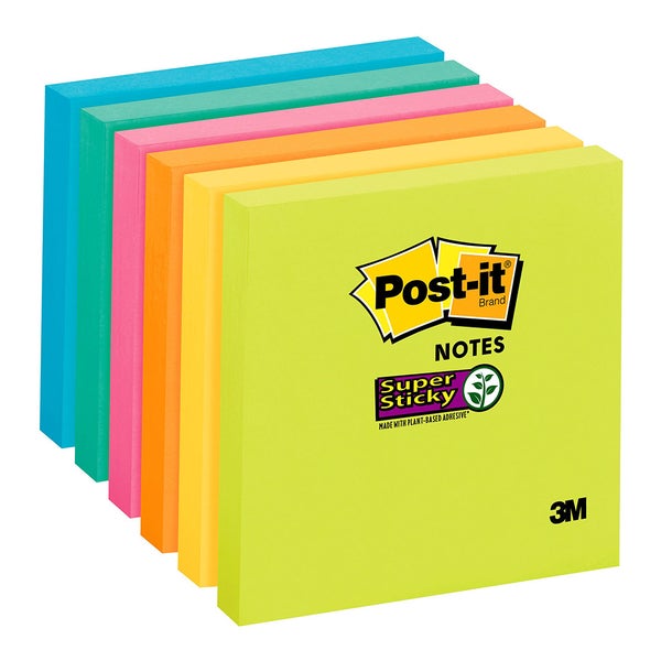 Post-it Bloc-note Super Sticky Notes, 76 x 76 mm, coloré ()
