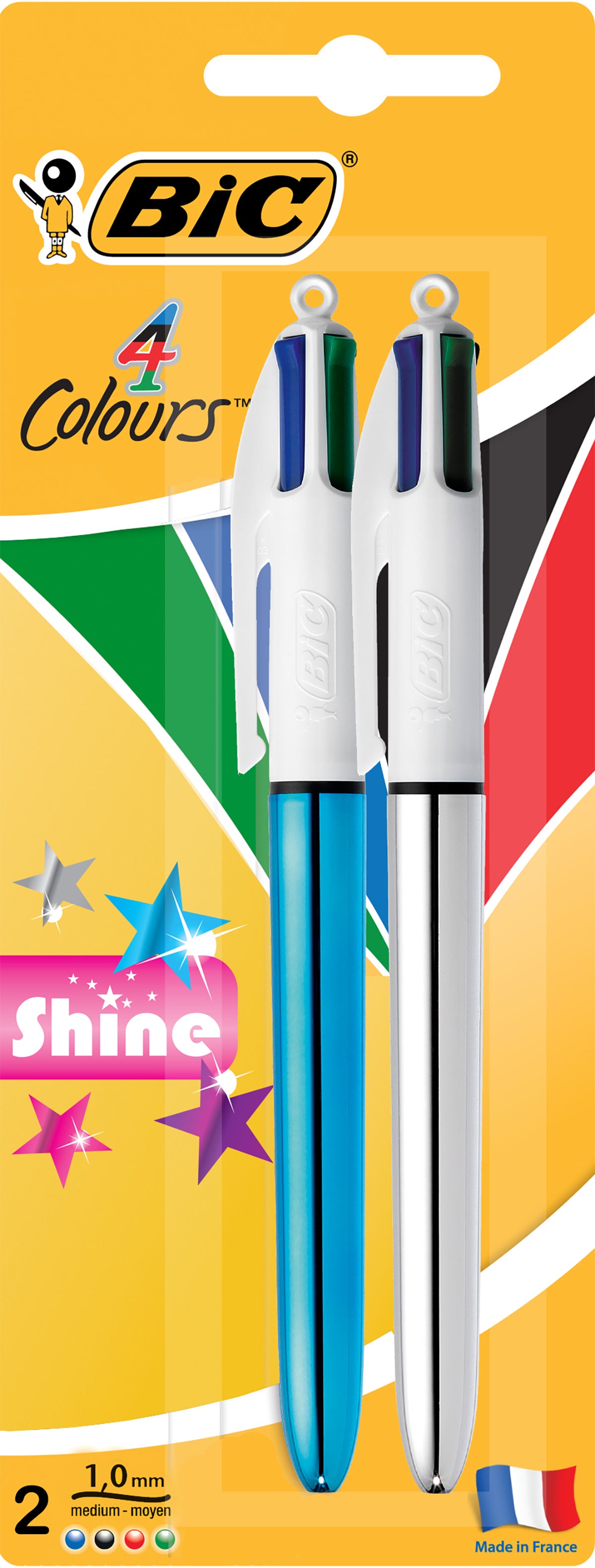 Bic 4 Colour Shine Pen Pack 2 Paper Plus   2000055102627 