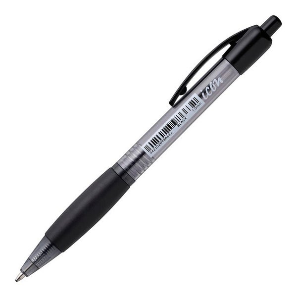 Icon Ballpoint Retractable Pen with Grip Medium Black | Paper Plus