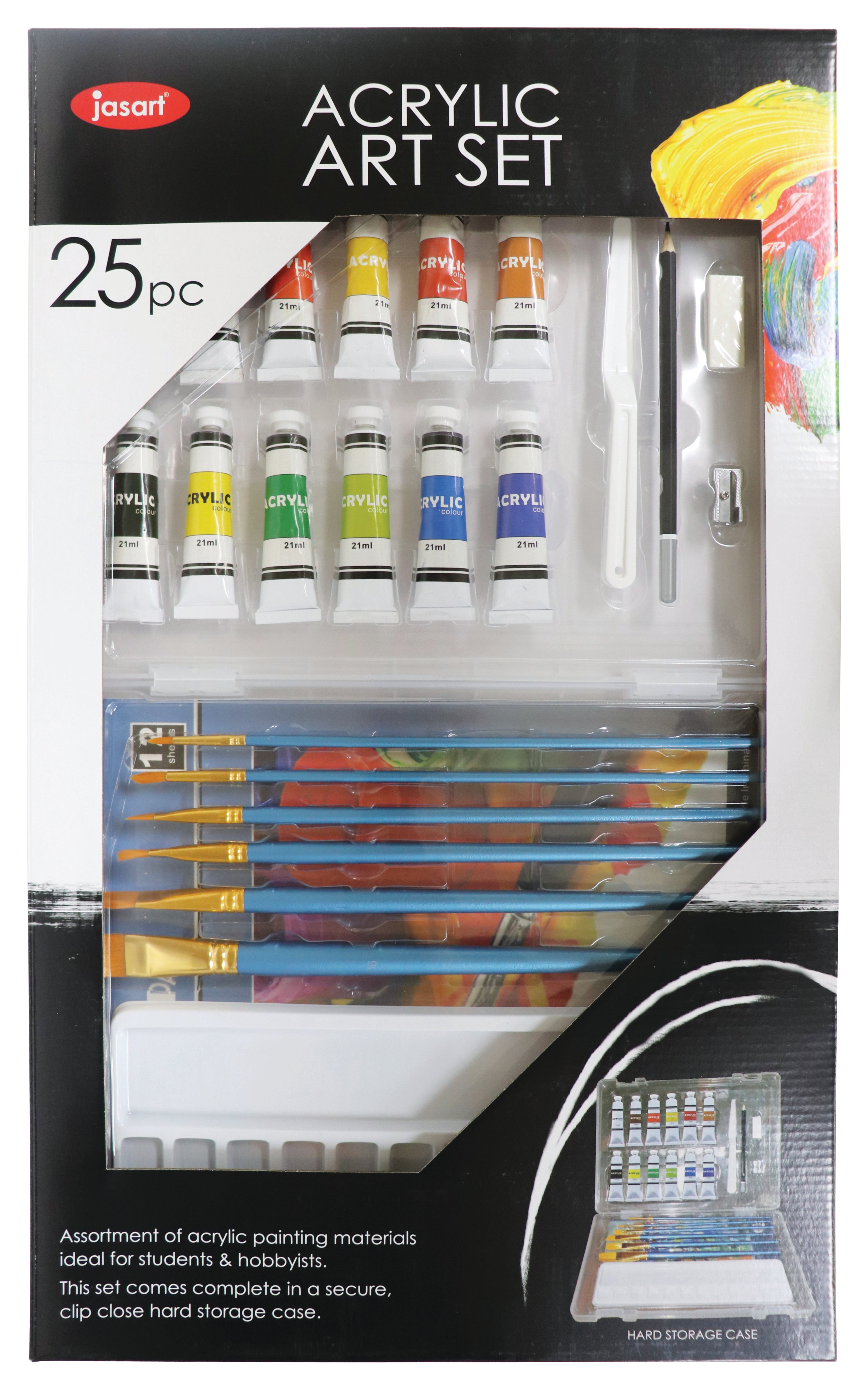 Jasart Acrylic Art Set 25 Pieces Paper Plus