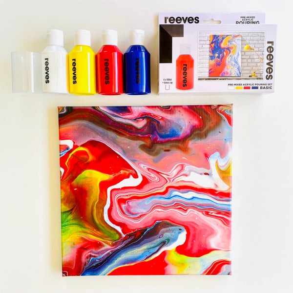 Acrylic Pouring Paint Kit with Canvas - Deluxe Paint Pouring Supplies,  Painting Set for Adults and Kids