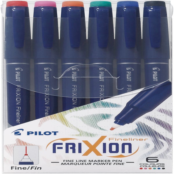Erasable Frixion Fineliner Pen Set Pilot Frixion Heat Erase Marker Pens 6  Pack Assorted Colors, Erasable Pen for Embroidery 6 PACK SET -  Denmark