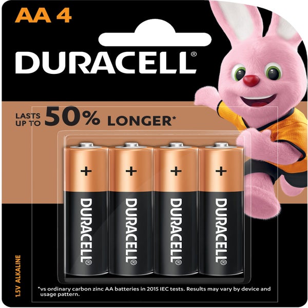 Duracell Coppertop AA of 4 Paper Plus