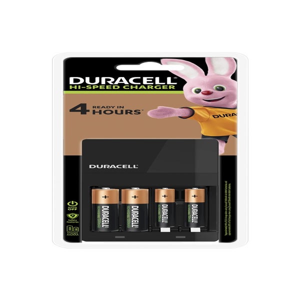 Duracell Hi-Speed Battery Charger + 2 AA, 2 AAA -