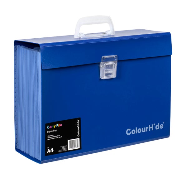 Colourhide Expanding File PP Carry File Blue -