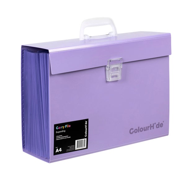 Colourhide Expanding File PP Carry File Purple -