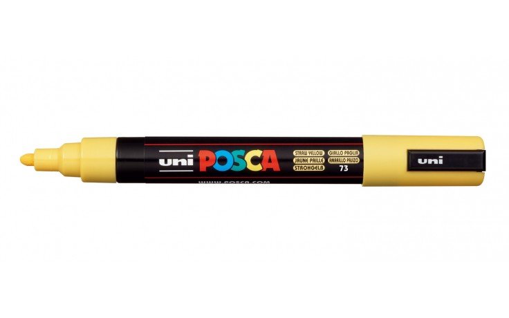Uni Posca Marker 1.8-2.5mm Med Bullet Straw Yellow PC-5M | Paper Plus