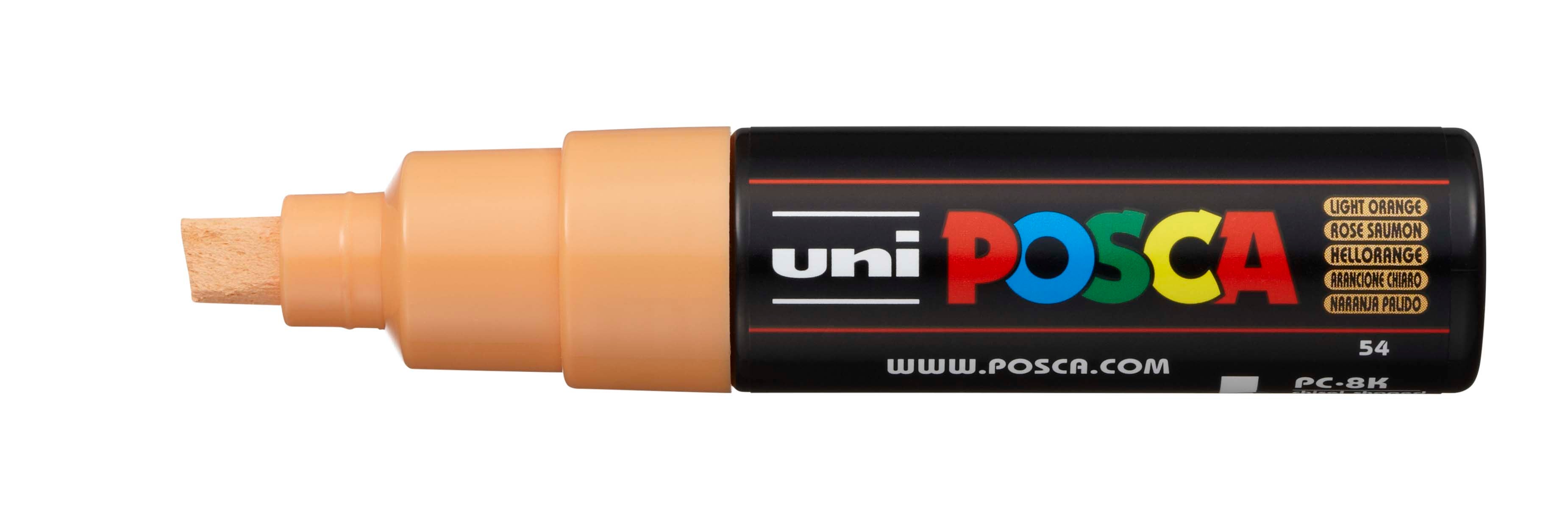 Uni Posca Marker 8.0mm Bold Chisel Light Orange PC-8K | Paper Plus