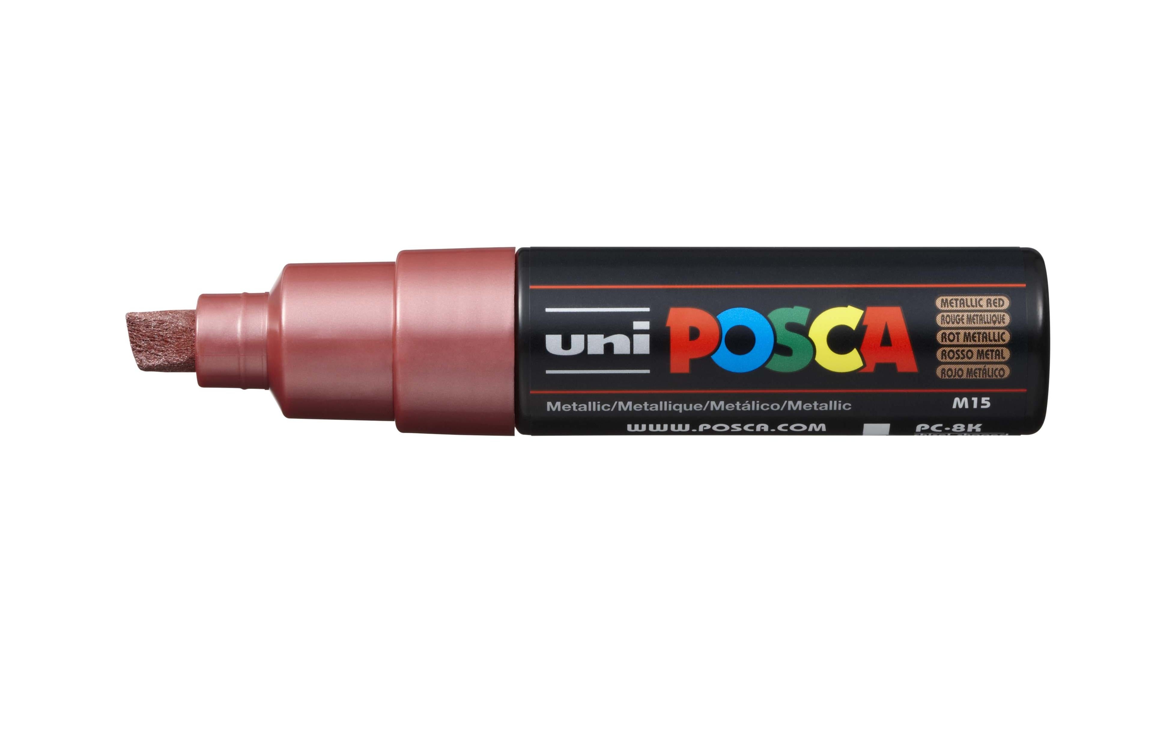 Uni Posca Marker 8.0mm Bold Chisel Metallic Red PC-8K | Paper Plus